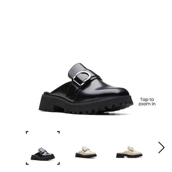 Clarks Shoes - Clarks Black Leather Loafers with Buckle